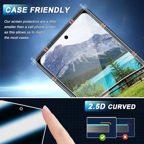 [3-Pack Screen Protector for Samsung Galaxy S24 FE 5G Tempered Glass, Bubble Free, Easy to Install, 9H Hardness
