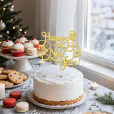 Happy New Year 2026 Gold Cake Topper Party Decor