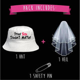 Bachelor Party Bucket Hat With Bridal Veil For Groom - Bachelor Party Favors & Supplies