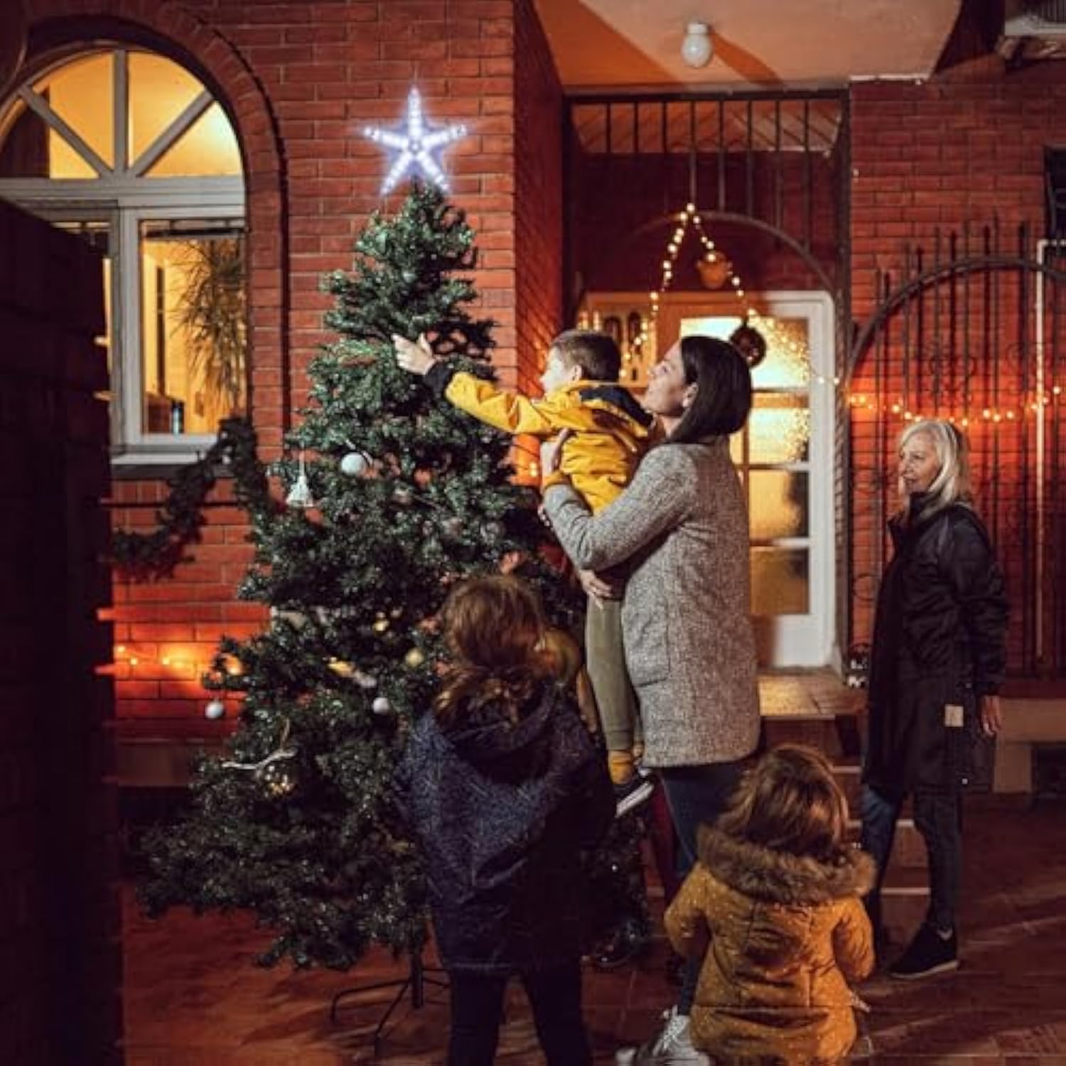 Christmas Tree Topper, Christmas Star Tree Top Decor Light For Christmas Holiday Home Fit For General Size Xmas Tree, 8.