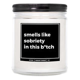 You Nique Designs Smells Like Sobriety Candle - Cool 1 Year Sober Present For Men, Women, One Year Sober Surprise For Men, Women, Sobriety Anniversary Candles, 1 Year Sobriety (Mahogany Teakwood)
