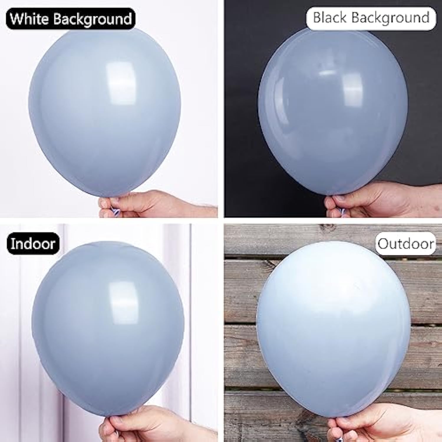 50-Pack Dusty Blue 12" Balloons – Boho Style Decor for Graduation, Wedding, Baby Shower & More