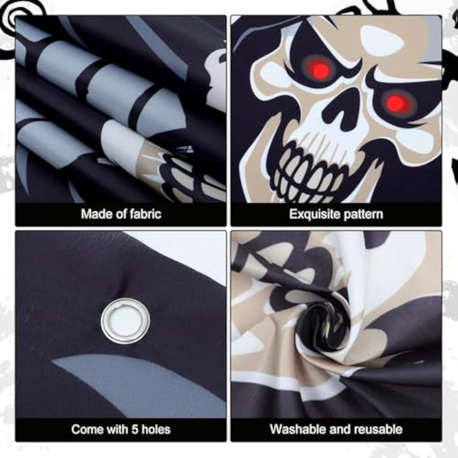 3Pcs Halloween Cemetery Archway Door Banners Gothic Mansion Outdoor Porch Sign Decor