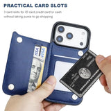 iPhone 17 Pro Wallet Case with Credit Card Holder, Blue