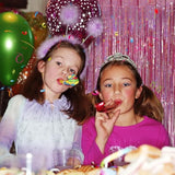 Pink Tinsel Curtain Party Backdrop 2-Pack Glitter Foil Fringe Decorations
