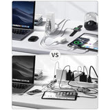 Usb C Charger -Usb Charging Station, Multiport Usb Charging Station, 6 Port Usb Hub Charger Tower For Iphone 15/14/13/12, Ipad, Samsung Galaxy, Google Pixel,Htc, And Multiple Devices (White)