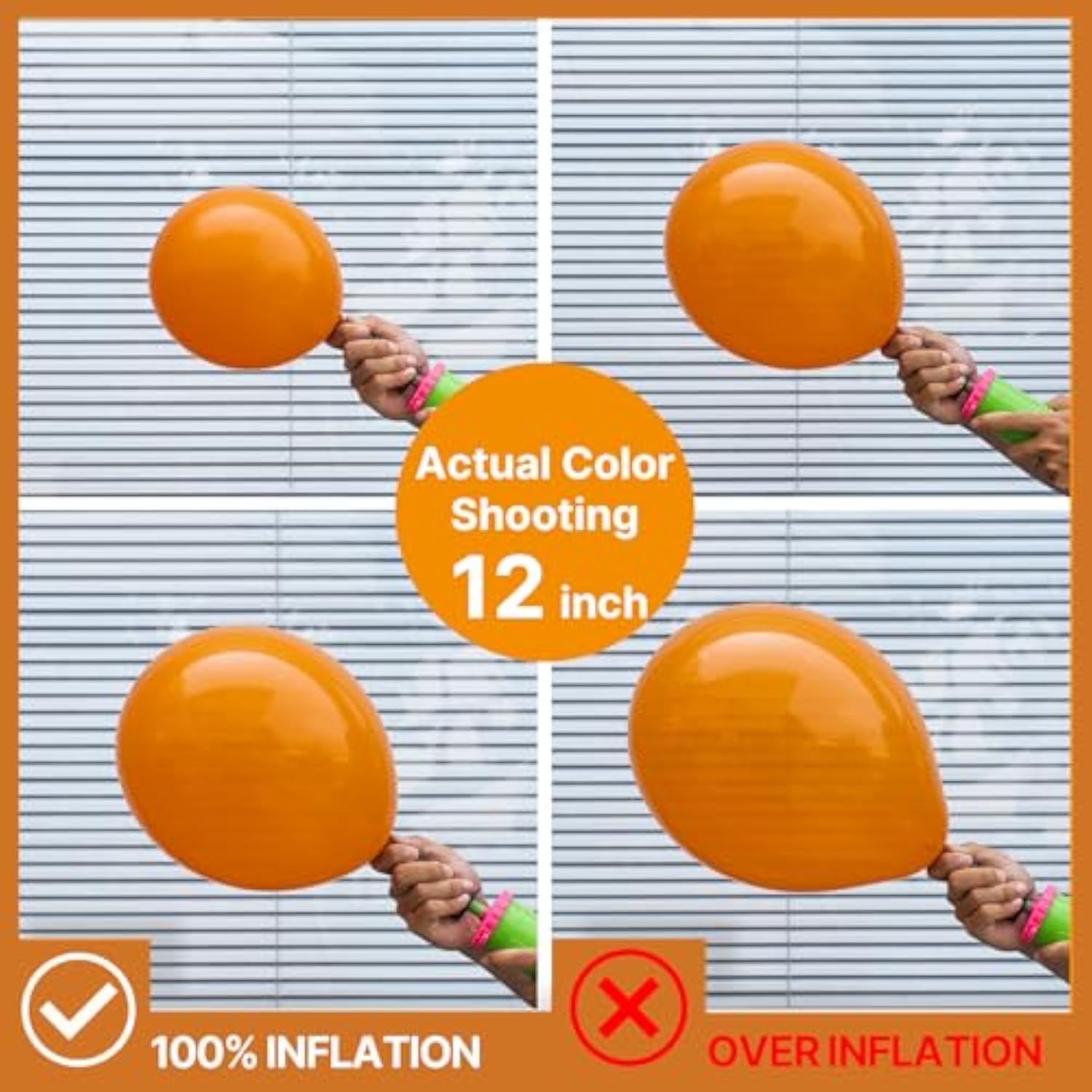 Burnt Orange Balloons, 50 Pcs 12 Inch Boho Orange Balloons, Brownish O