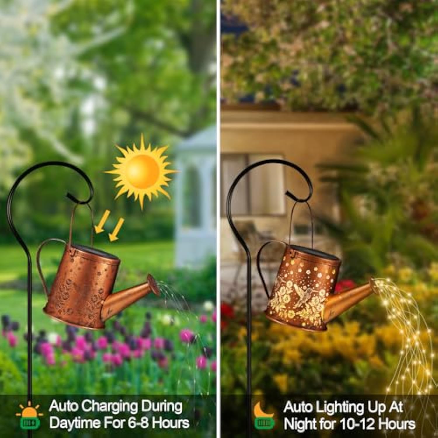 Solar Watering Can Light, Solar Powered Hanging Lantern Landscape Lights, Decorative Garden For Yard Waterproof Garden Decor, Gifts For Mom, Grandma?Hummingbird?