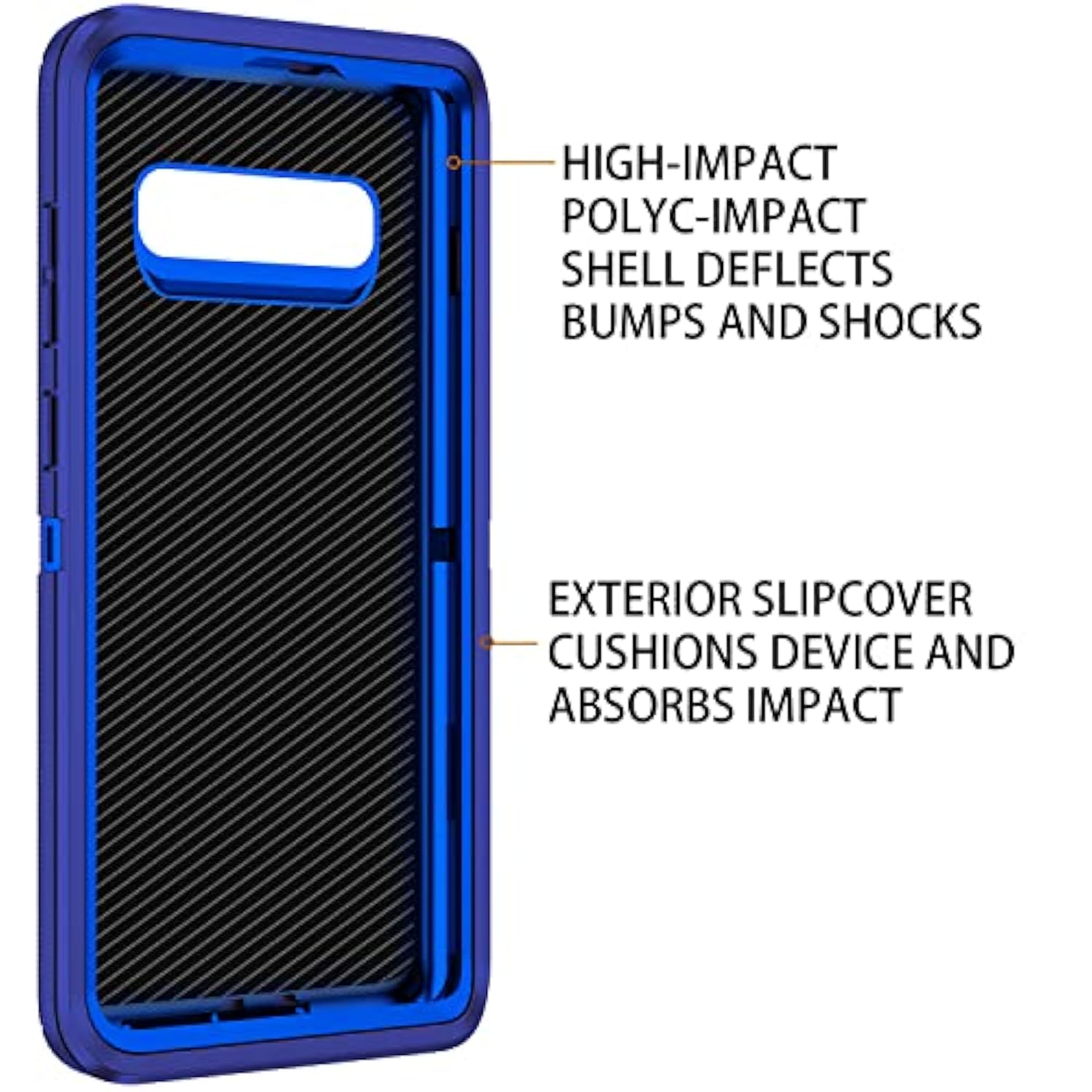 For Galaxy S10 Case,Shockproof 3-Layer Full Body Protection [Without Screen Protector] Rugged Heavy Duty High Impact Hard Cover Case For Samsung Galaxy S10,Dark Blue