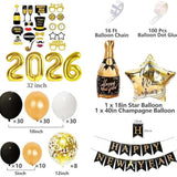 2026 New Year Balloon Kit Foil Banner Tassel and Latex Party Decorations