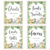4Pcs Animal Table Sign Centerpieces For Baby Shower Supplies,Safari Theme Decorations Birthday Party Supplies (8X10In)