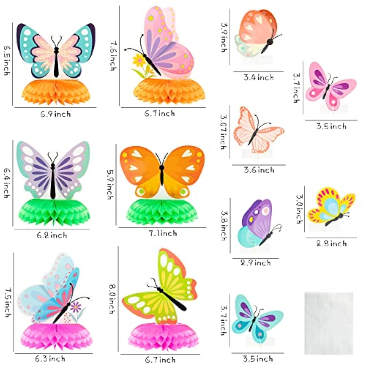 12Pcs Spring Butterfly Honeycomb Centerpieces Table Toppers 3D Butterfly Table Decorations Springtime Summer Photo Booth Props For Kids Girls Baby Shower Birthday Party Wedding