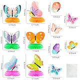 12Pcs Spring Butterfly Honeycomb Centerpieces Table Toppers 3D Butterfly Table Decorations Springtime Summer Photo Booth Props For Kids Girls Baby Shower Birthday Party Wedding