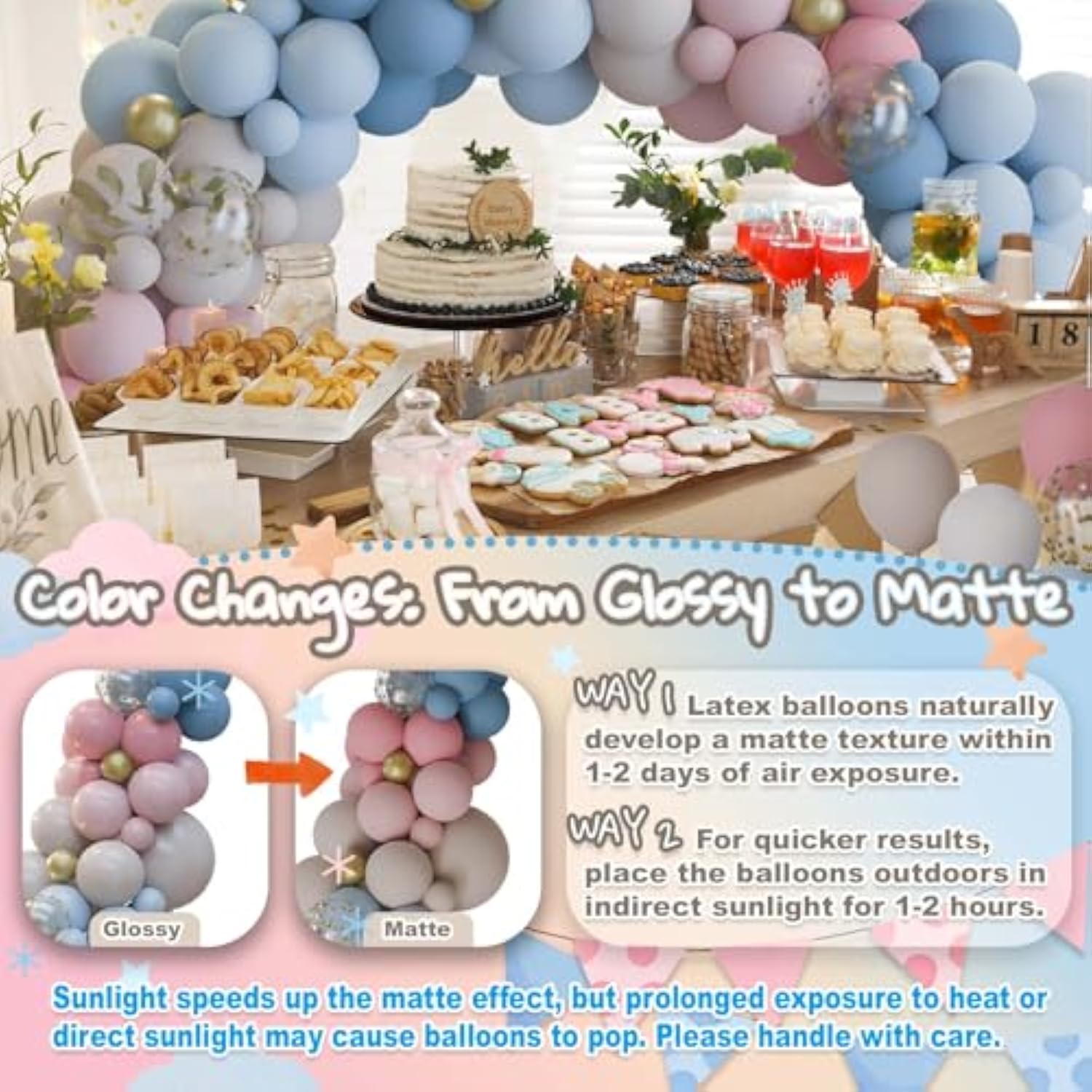 158Pcs Gender Reveal Balloons Arch Kit, Dusty Pink Blue Gold Sand White For Gender Reveal Boho Bridal Bear Birthday Party Supplies Boy Or Girl Baby Shower Decorations