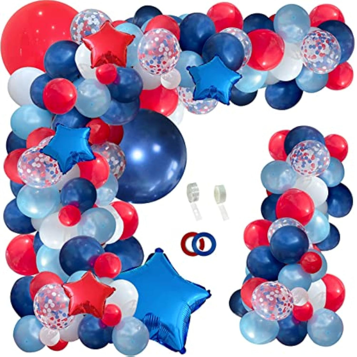 142PCS Red White Blue Balloon Garland Kit
