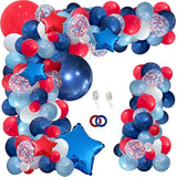 142PCS Red White Blue Balloon Garland Kit