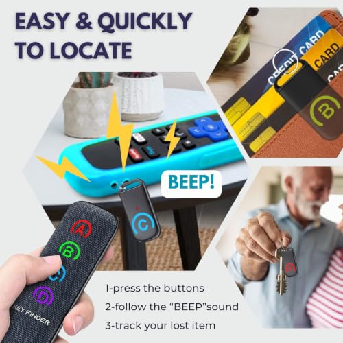Key Finder, 80Db Rf Item Tracker Locator With Super-Long Working Range (Grey)