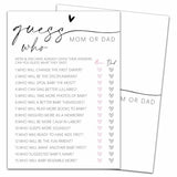 Hilarious Baby Shower Games, Guess Who Mom Or Dad Game, Minimalism Baby Shower Decorations Favors Ideas, Gender Neutral Party Supplies-25 Pcs, 5X7 In -C05
