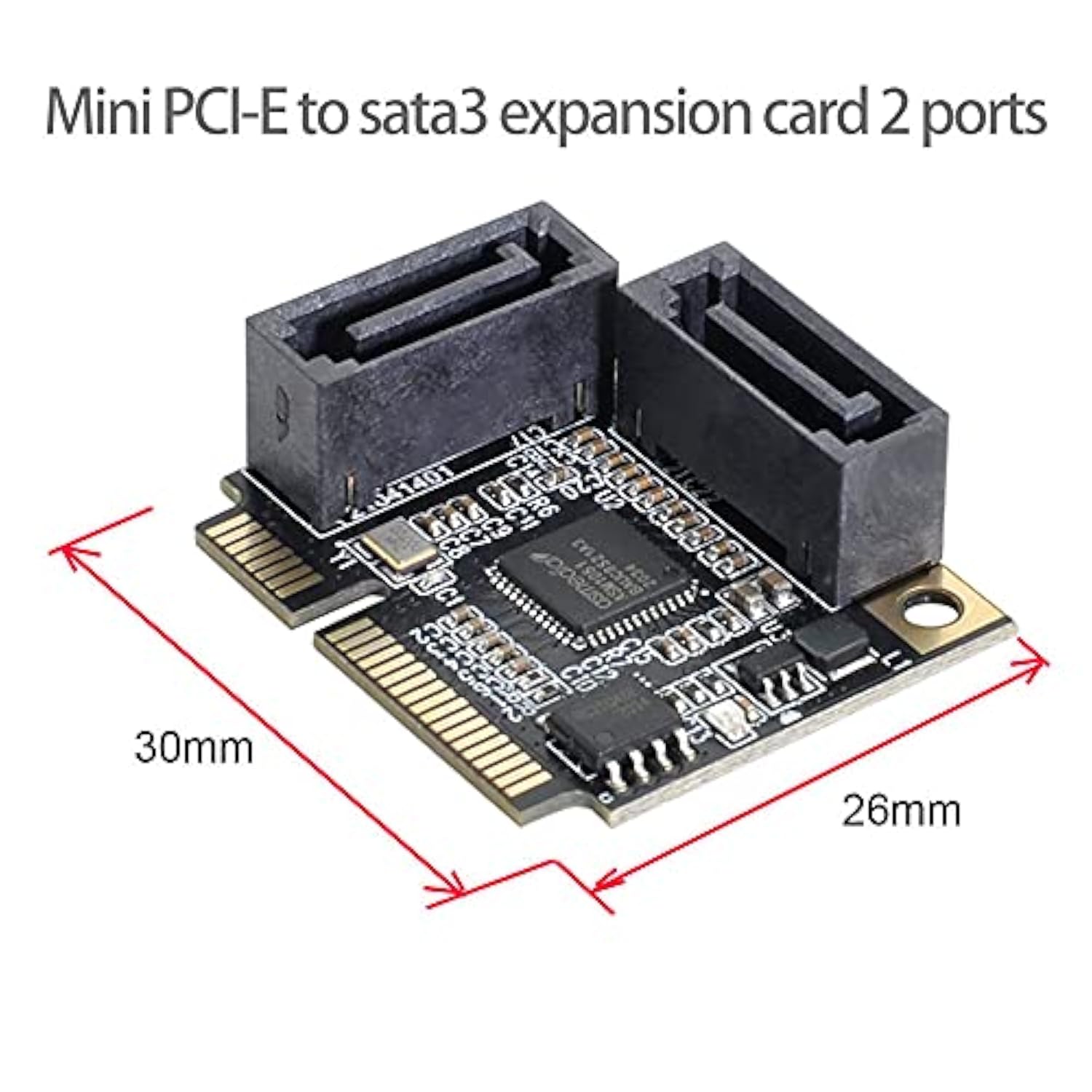 Xiwai Mini PCI-E PCI Express to SATA 3.0 Dual Ports Adapter Converter Hard Dri