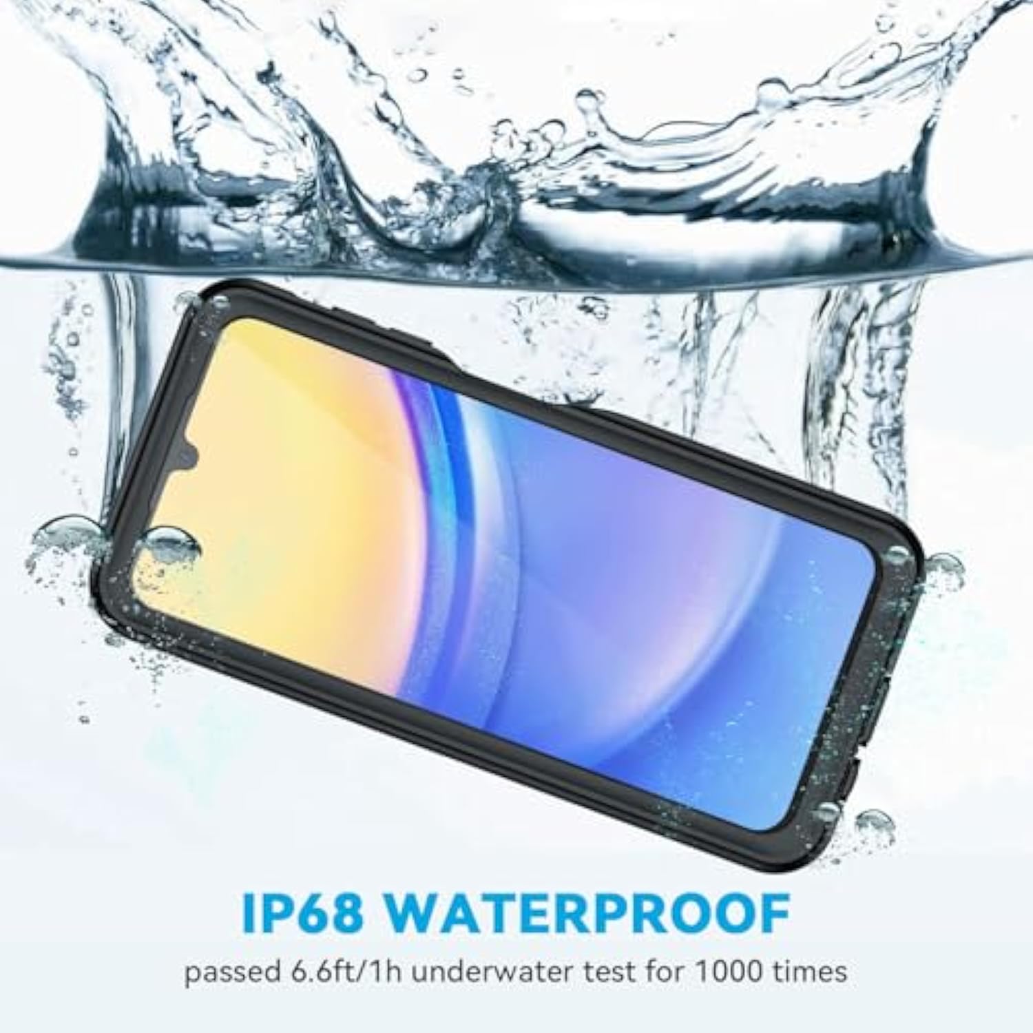For Samsung Galaxy A15 5G Phone Case, Ip68 Waterproof Dustproof Cover With Screen Protector, Heavy Duty Full Body Protective Case For Samsung Galaxy A15 5G, Black/Clear