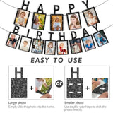 Birthday Photo Banner & Frame, Black Background for Kids and Adults' Party Decor