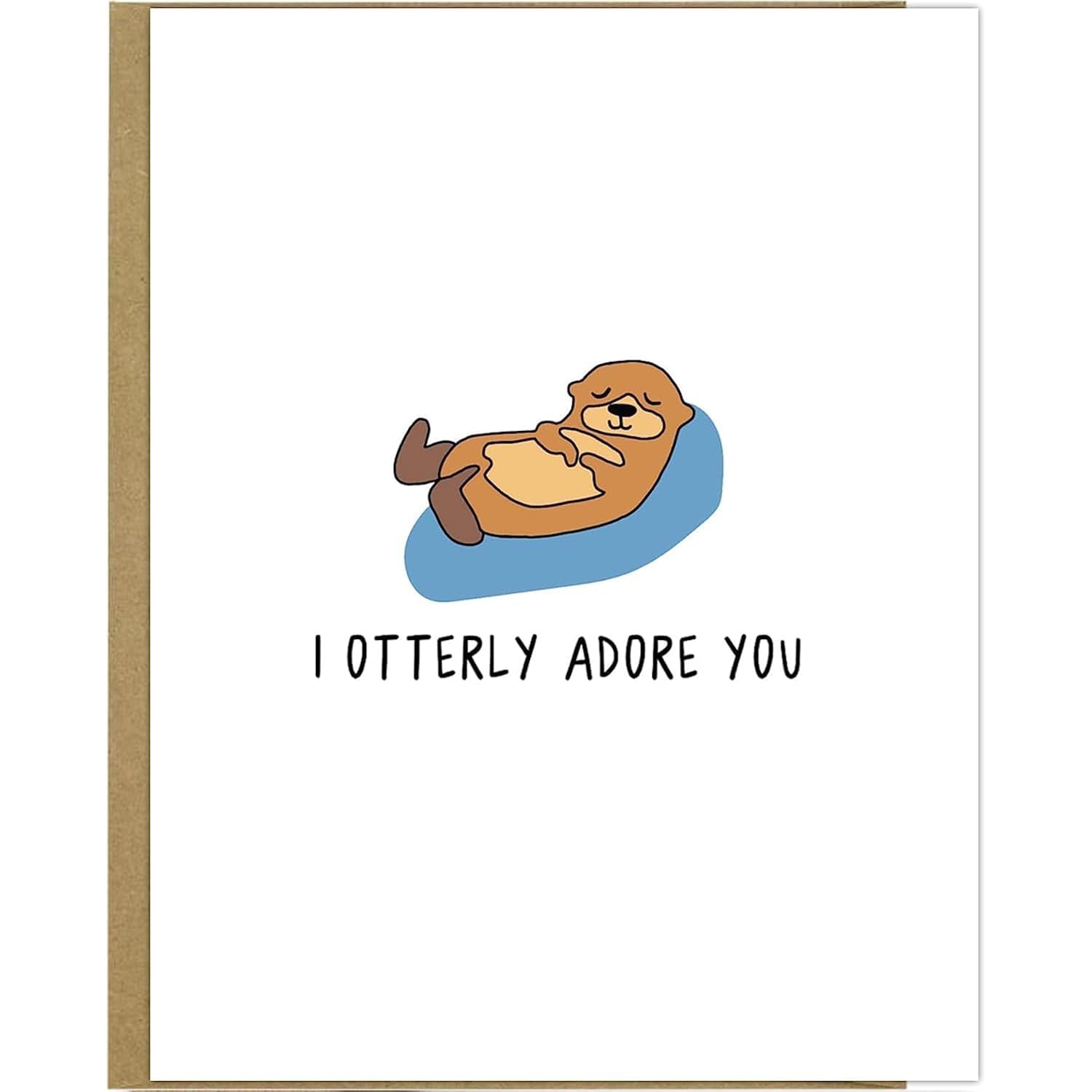 Love Cards For Him, Punny Valentine'S Day Cards, Anniversary Cards For Couples, Cute Otter Birthday Card & Anniversary Cards For Him (Otterly Adore You)