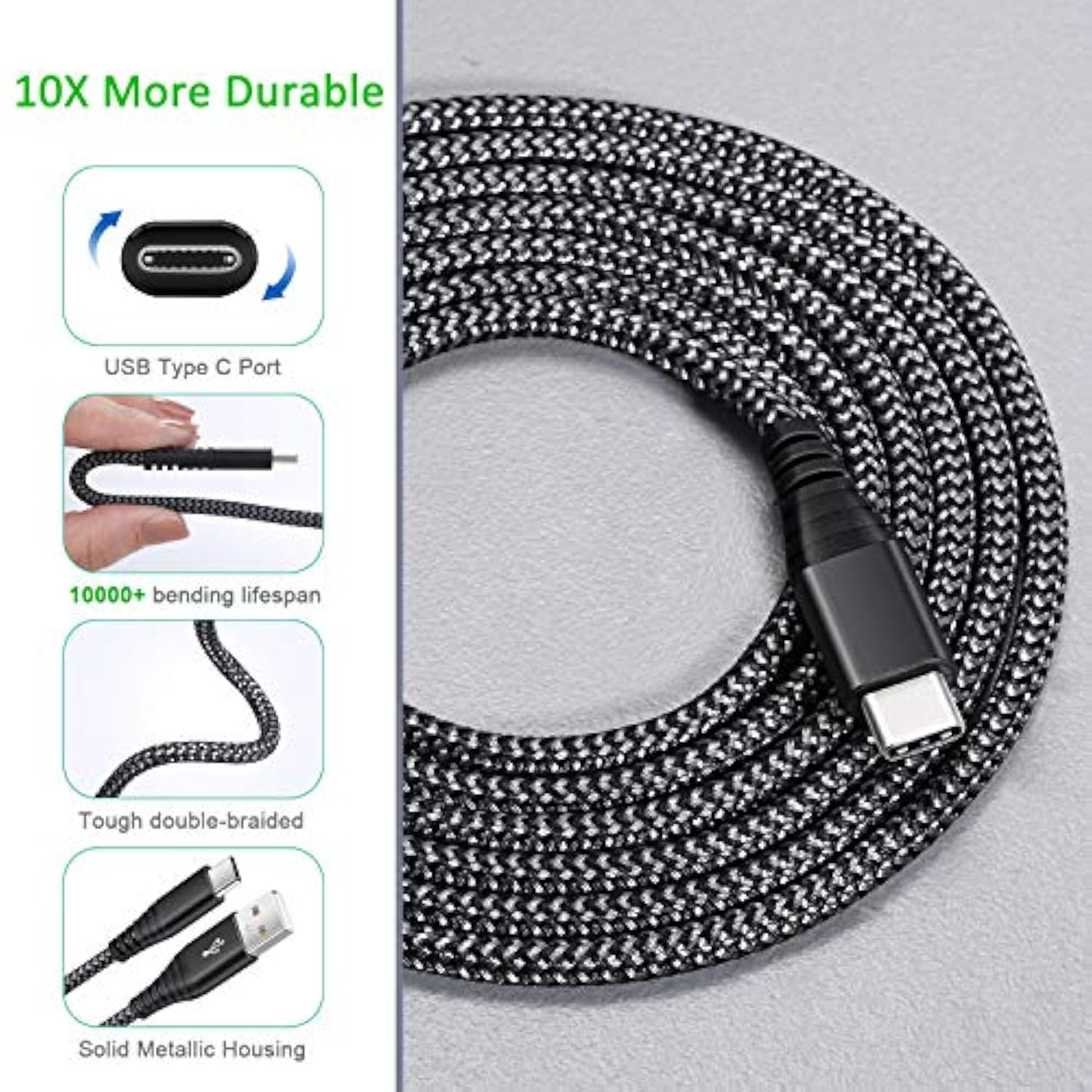 Adaptive Fast Charging Usb Wall Charger Kit, 2-Pack Fast Charging Block Android Phone Charger With 6Ft Usb Type C Cable For Samsung Galaxy S21/S20/S10+/S10E,Note 10+/20, A14/A53/A05/A16 5G