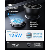 [2-Pack] 125W Usb C Car Charger, Mini Metal Usb C Car Adapter Fast Charging Pd65W & Qc60W Dual Port Type C Cigarette Lighter Usb Charger For Iphone 16 15 14 Pro Max Ipad Samsung Macbook