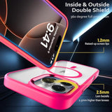 Magnetic For Iphone 16 Pro Max Case, [Compatible With Magsafe] [Military-Grade Protection] Clear Hard Back&Soft Tpu Frame Shockproof Protective Case For Iphone 16 Pro Max-6.9'' ?Hot Pink?