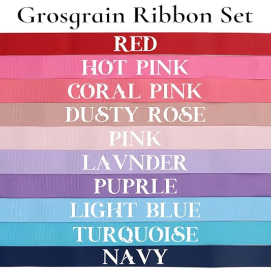 Grosgrain Ribbon 1 Inch Ribbon 20 Solid Color Ribbon Assortment, 1" X