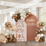 Cielito Lindo Balloon Garland Kit – 137Pcs Terracotta Nude Brown Beige Balloons With Petal Prints For Baby Shower, Boho Fiesta, Mexican Party Decorations,Cielito Lindo Backdrop Decor