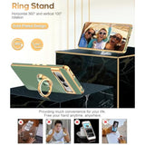 For Google Pixel-7-Pro Phone Case: 360° Rotatable Ring Holder Magnetic Kickstand, Plating Rose Gold Edge Protective For Google Pixel 7 Pro Case, L-Green