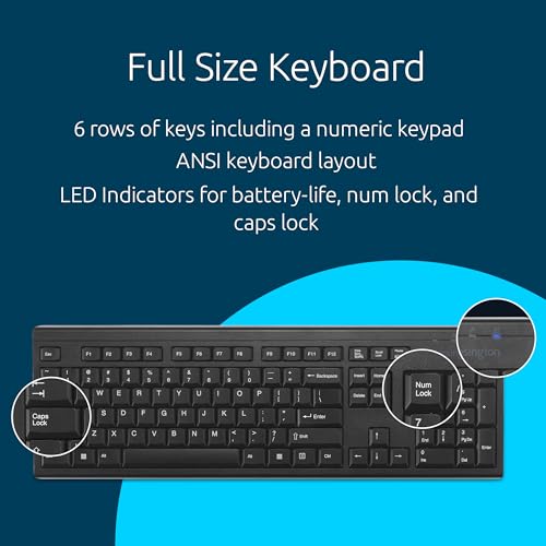 Kb150 Eq Wireless Keyboard, Full Size, 2.4Ghz Wireless Connection, Spill-Proof, 104-Key, Black (K75561Na)