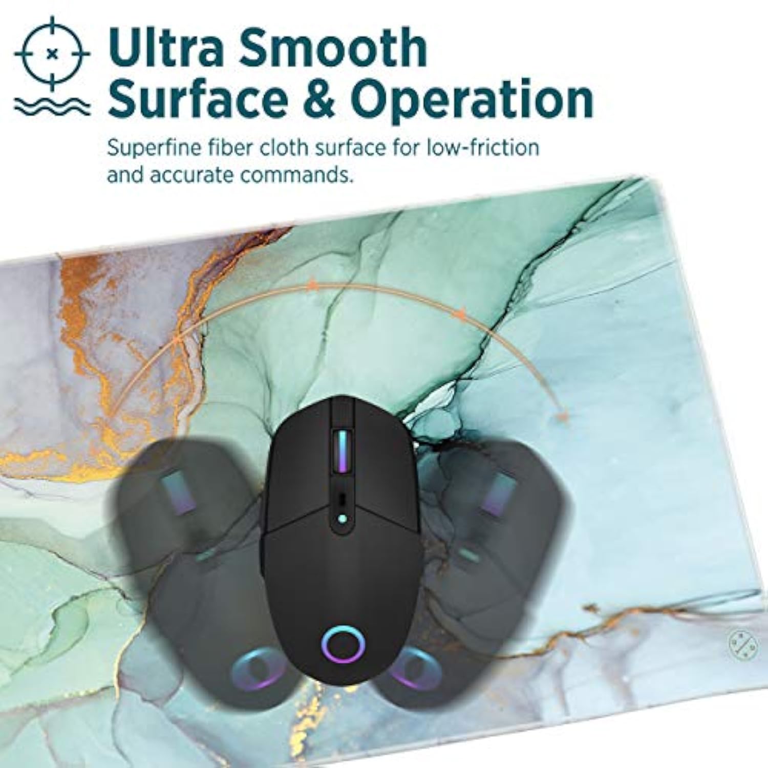 Large Gaming Mouse Pad, Extended Xxl, (35.4X15.7X0.11 In), Long Non-Slip Rubber Base Mousepad, Stitched Edges, Waterproof Keyboard Desk Mat For Game, Work, Office, Home Decor (Teal Ocean)