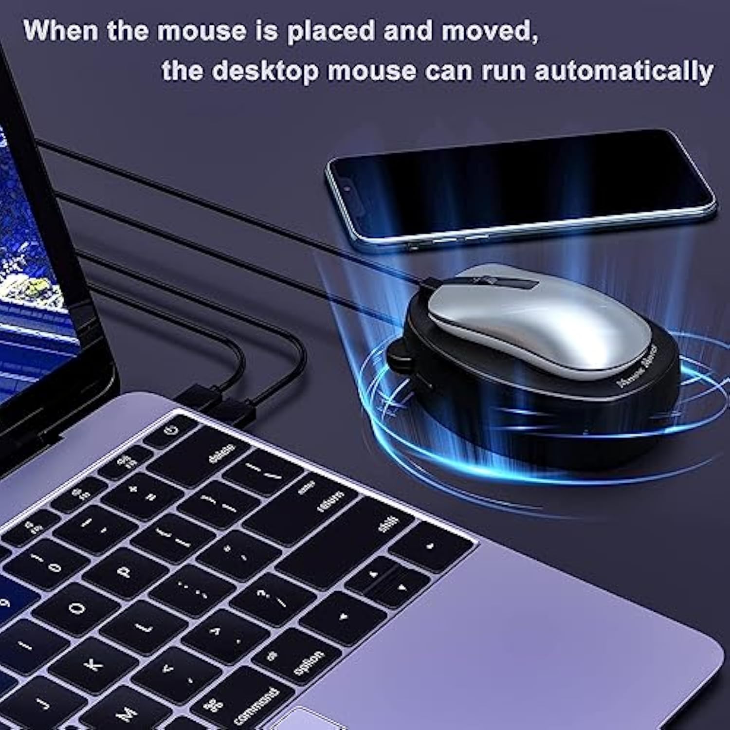 Mouse Jiggler Undetectable, Mouse Mover,For Bluetooth Mouse, Wireless Mouse,Computer,Laptop Pc Mouse,Undetectable & Noiseless Jiggler Simulates Realistic Movement (Black)