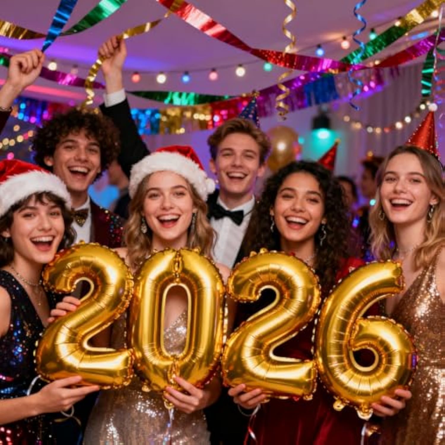 2026 Gold Number Foil Balloons 16in Party Decorations