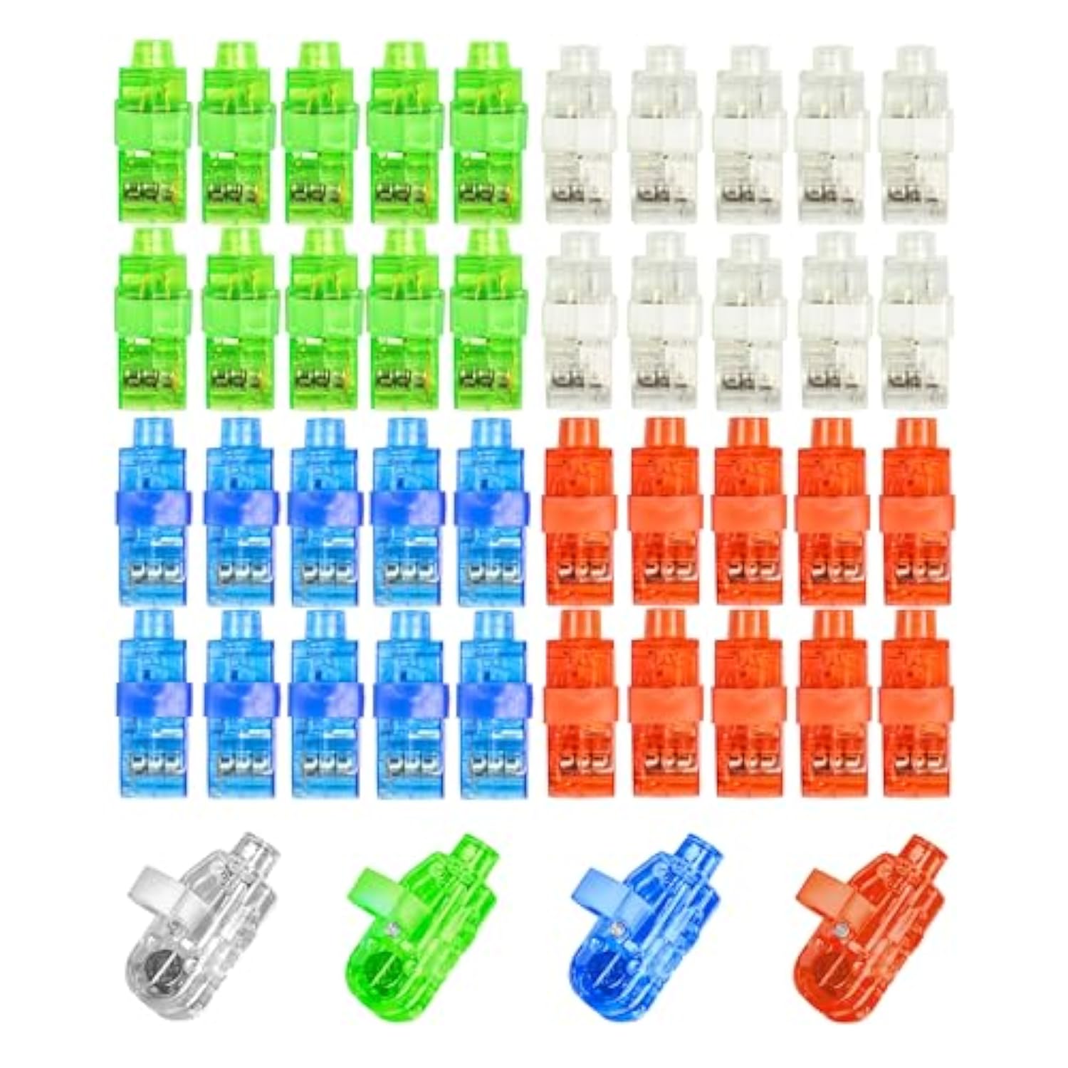 40Pcs Led Party Finger Lights For Kids With Screw-Secured, Led Finger Flashlight Light Up Finger Ring Toys For Party Favor, Halloween, Raves, Concert Shows