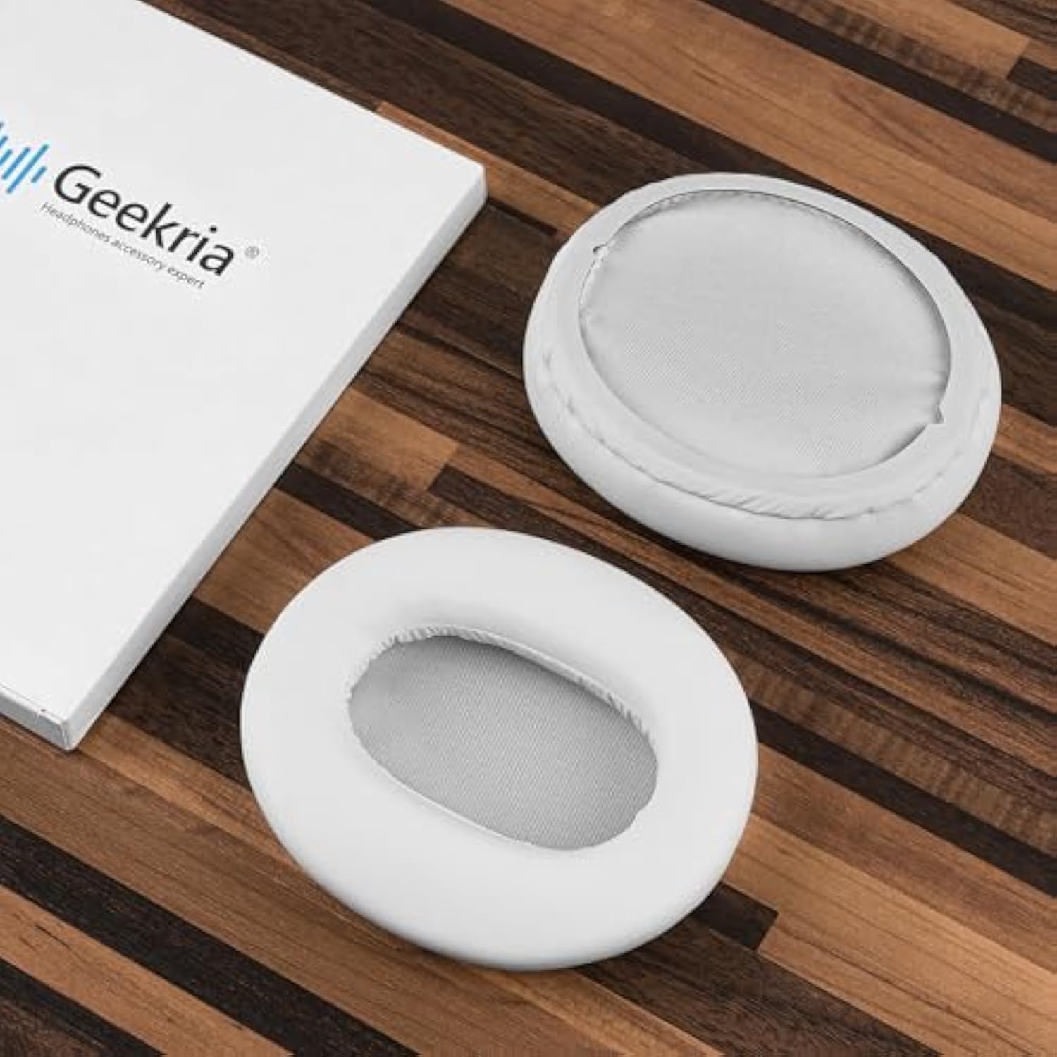 Geekria QuickFit Replacement Ear Pads for Sony WH-CH700N/ CH710N/ CH720N Headphones Ear Cushions, Repair Parts (White)