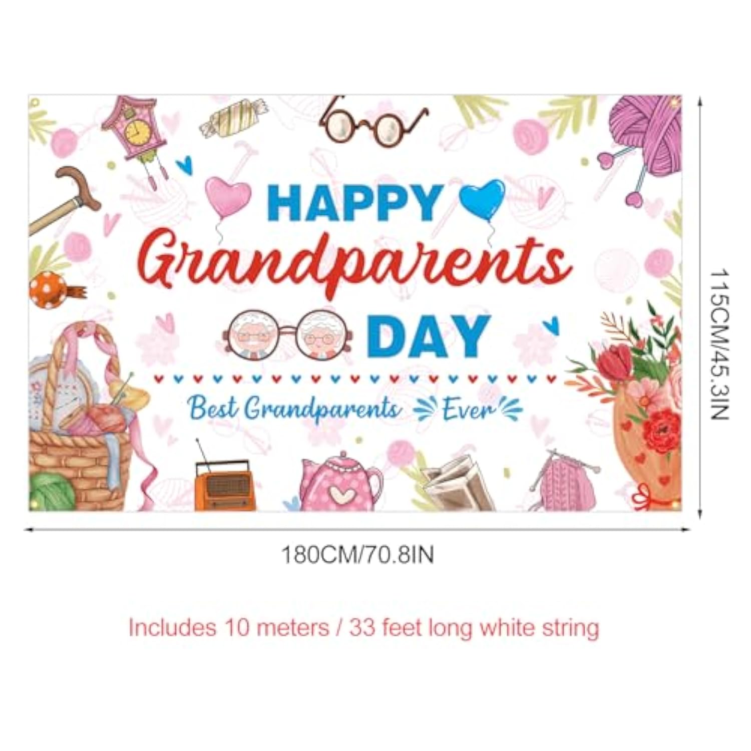 Happy Grandparents Day Backdrop Best Grandparents Ever Party & Photo Props
