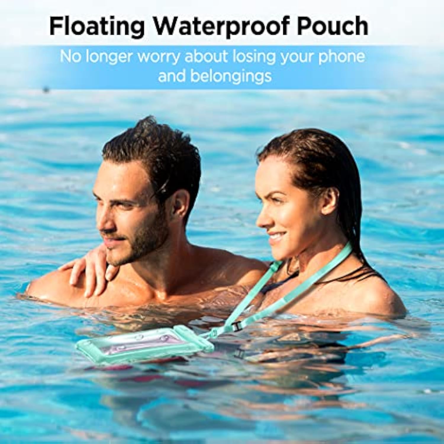 [Floatable] Floating Universal Ipx8 Waterproof Phone Case 2 Pack-Up To 7.0",Adjustable Lanyard Phone Pouch,Cellphone Dry Bags For Vacation Beach Pool Kayak Cruise Travel Essentials?Black+Green?