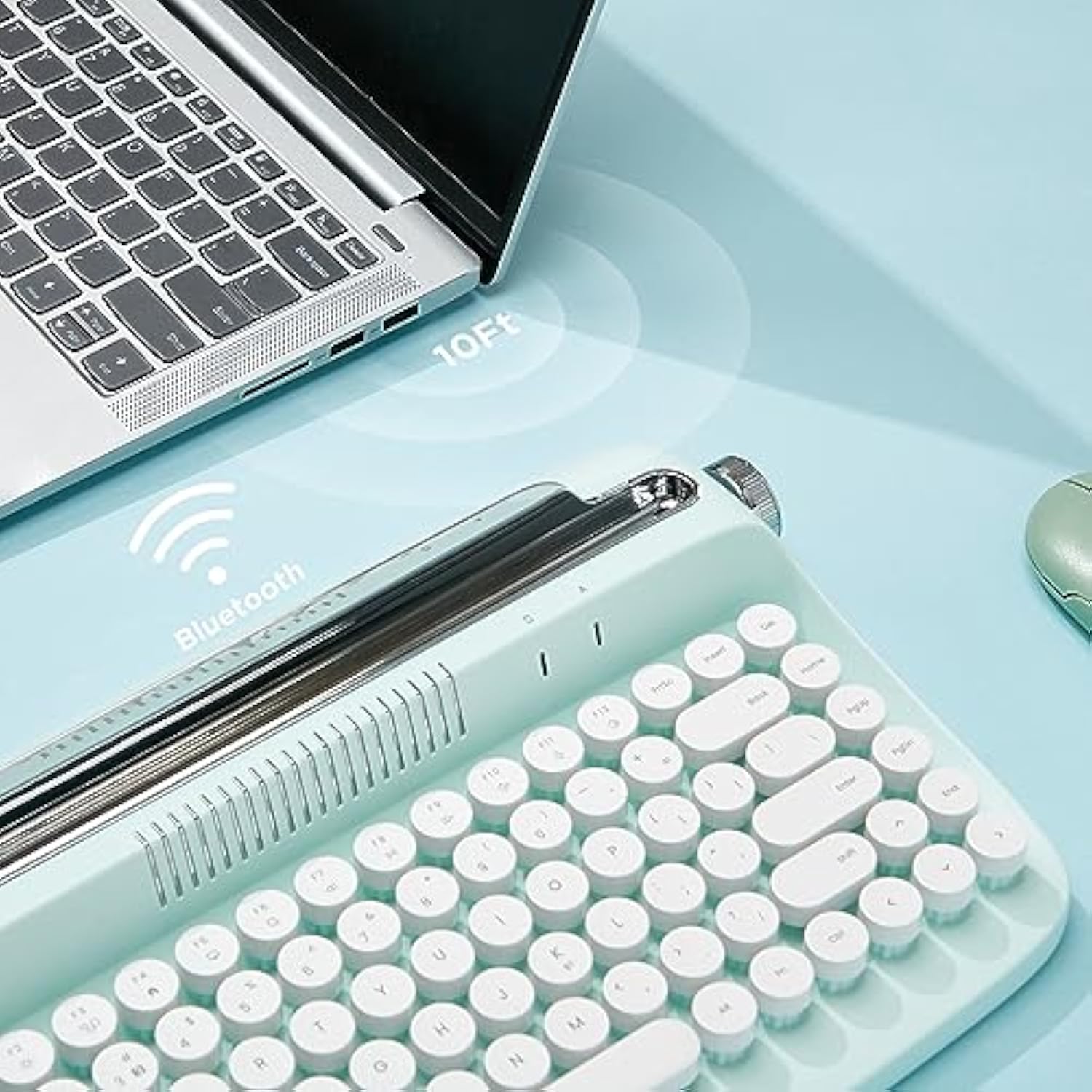 Actto B303 Wireless Typewriter Keyboard, Retro Bluetooth Aesthetic Keyboard Wi