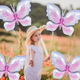 6 Pieces 39 Inches Purple Butterfly Balloons - Large Gradient Butterflies Foil Mylar Balloons For Birthdays, Garden, Spring Decorations, Butterfly-Themed Event, Baby Shower, And Wedding Party Supplies