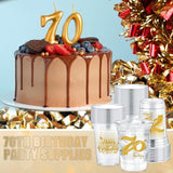 60 Pcs 12 Oz 70Th Birthday Party Plastic Cups Clear Happy Birthday Disposable Plastic Cups Tumblers For Celebrating 70 Years Disposable Party Supplies