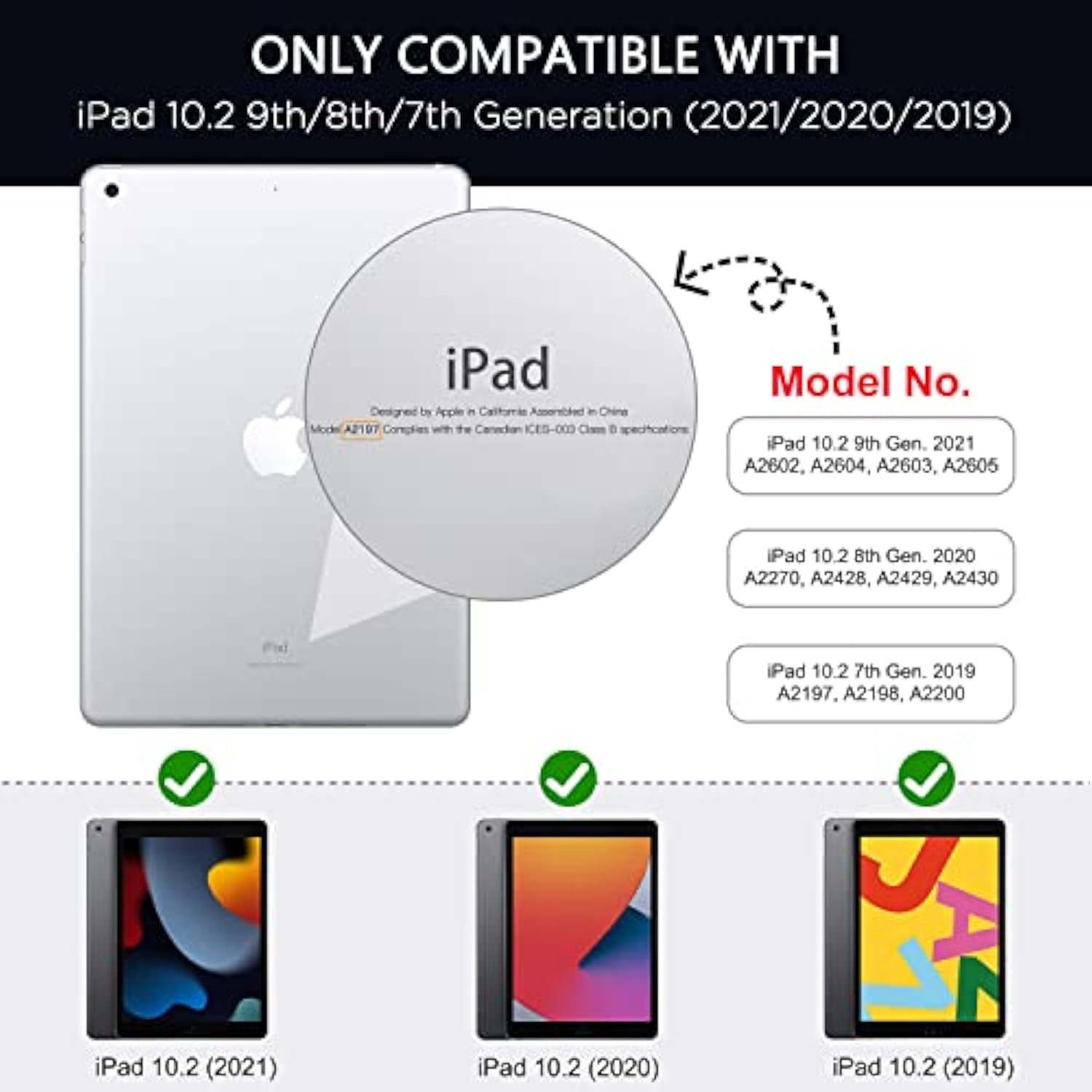 MoKo Case for iPad 9th Generation with Pencil Holder, iPad 8th/7th Gen Case 10