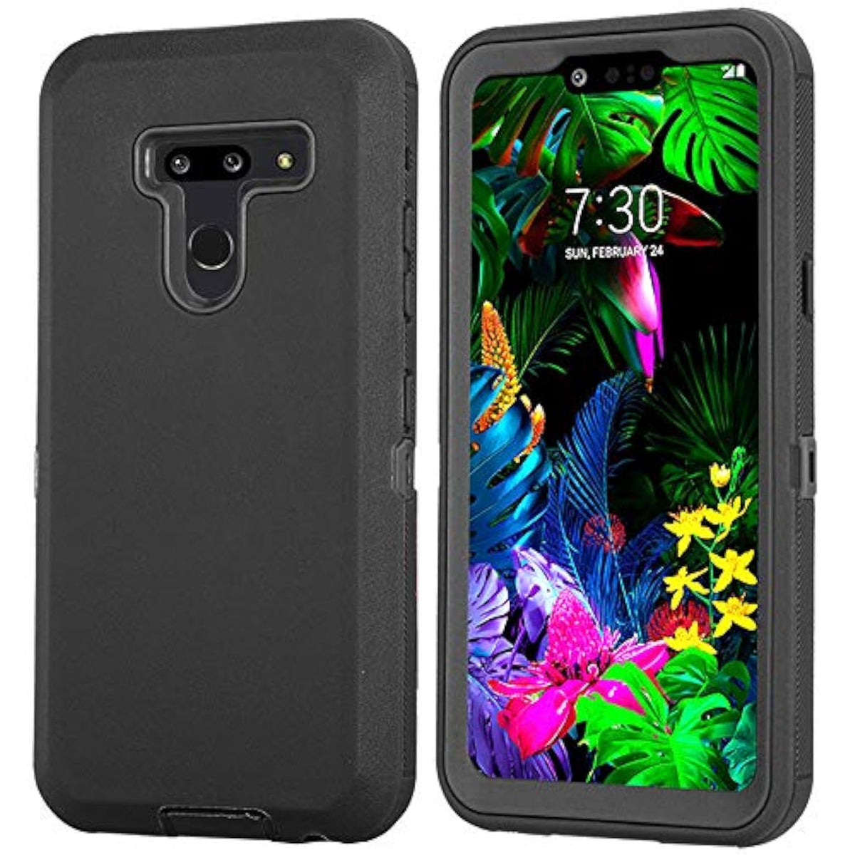 Case For Lg G8/G8 Thinq, With Built-In Screen Protector Full Body Heavy Duty Shockproof Hybrid Impact Resistant Rugged Bumper 3 In 1 Protective Cover Phone Case For Lg G8 / G8 Thinq (Black)