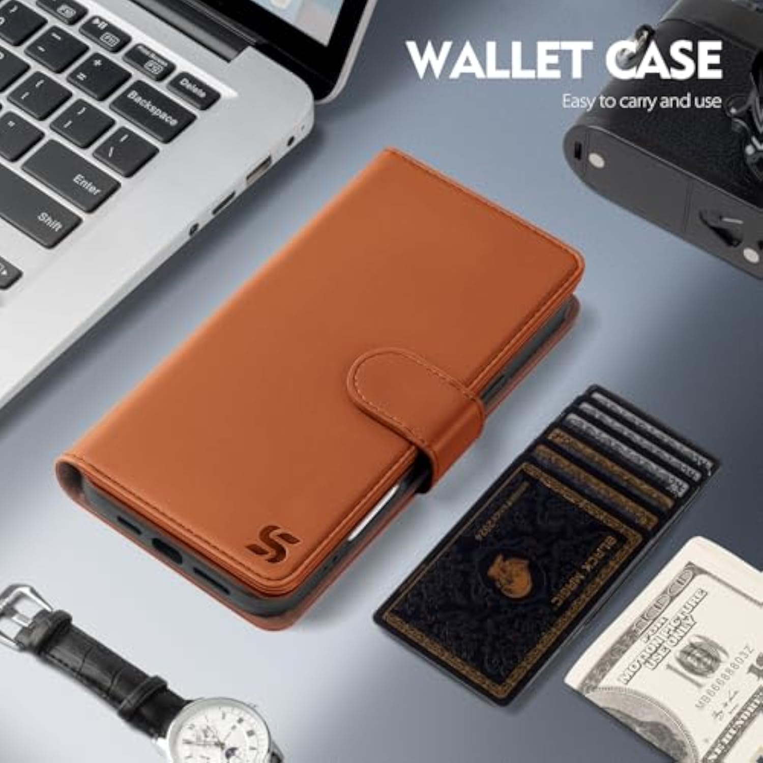 Compatible With Iphone 16 Plus Wallet Case With Card Holder,Women Men Rfid Blocking Pu Leather Folio Flip Tpu Protective Cover Credit Card Slots,Phone Case For Apple 16 Plus,Light Brown