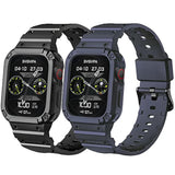 [2 Pack] Band With Case Compatible For Apple Watch 41Mm 40Mm 38Mm Iwatch Series 8 7 Se 6 5 4 3 2 1 Strap, Men Women Sport Strap With Bumper Rugged Shockproof Military Protective, 2 Pack