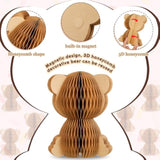 6 Pcs 3D Bear Honeycomb Centerpieces with Magnetic Closure for Baby Shower Party