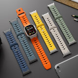 Sport Bands for  Watch Ultra 3 2 1 Band 49mm 46mm 45mm 44mm 42mm Women Men,Rugged Wide Silicone Waterproof Wristbands with Metal Adapter Strap