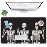 Black Skull Large Mouse Pad Non-Slip Desk Pad Keyboard And Mouse Desk Mat Gaming Mousepad For Game, Office & Home, 31.5 X 11.8 In